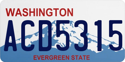 WA license plate ACD5315