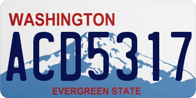 WA license plate ACD5317