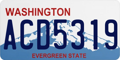 WA license plate ACD5319