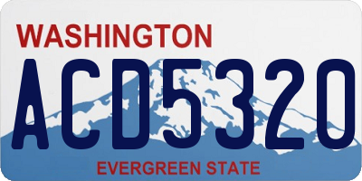 WA license plate ACD5320