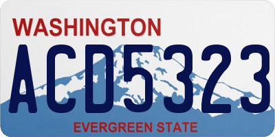 WA license plate ACD5323