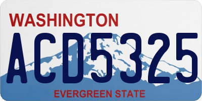 WA license plate ACD5325