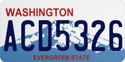 WA license plate ACD5326