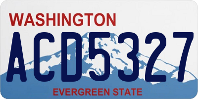 WA license plate ACD5327