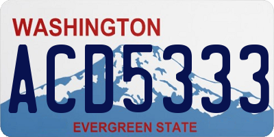 WA license plate ACD5333