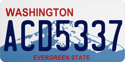 WA license plate ACD5337