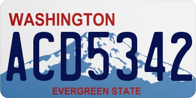 WA license plate ACD5342