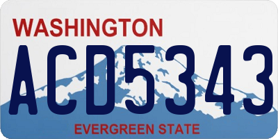 WA license plate ACD5343
