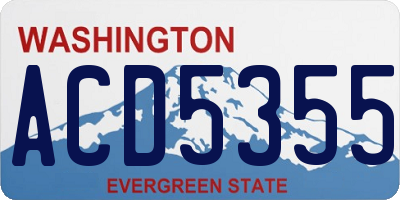 WA license plate ACD5355