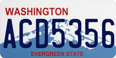 WA license plate ACD5356
