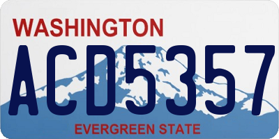 WA license plate ACD5357