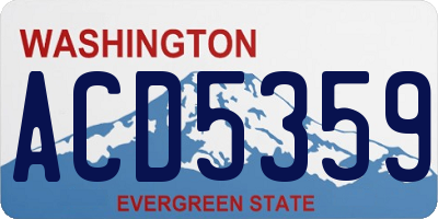 WA license plate ACD5359