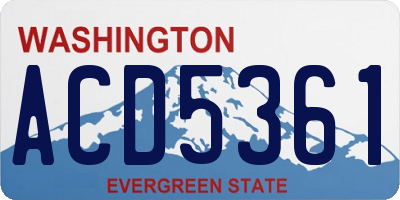 WA license plate ACD5361