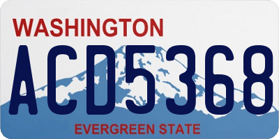 WA license plate ACD5368