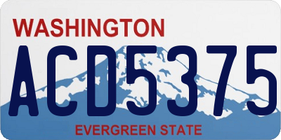 WA license plate ACD5375