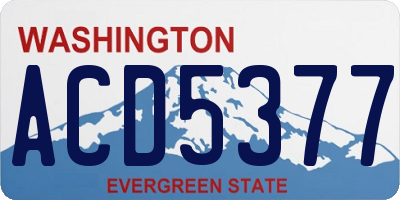 WA license plate ACD5377