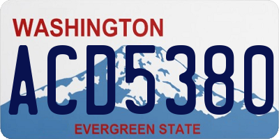 WA license plate ACD5380