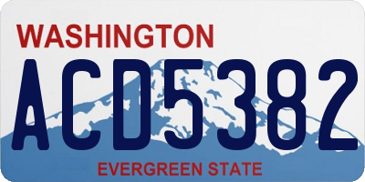 WA license plate ACD5382