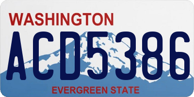 WA license plate ACD5386