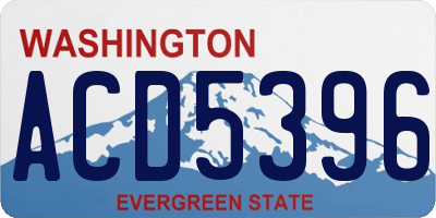 WA license plate ACD5396