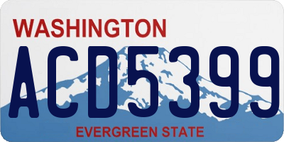 WA license plate ACD5399