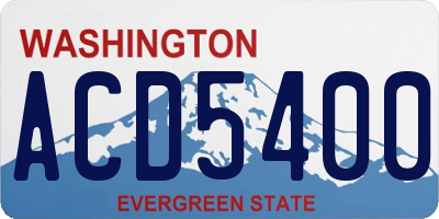 WA license plate ACD5400