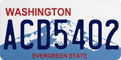 WA license plate ACD5402