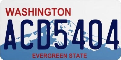 WA license plate ACD5404