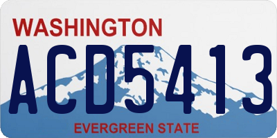 WA license plate ACD5413