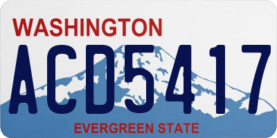 WA license plate ACD5417
