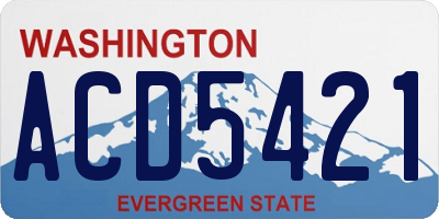 WA license plate ACD5421