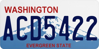 WA license plate ACD5422