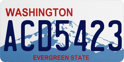 WA license plate ACD5423