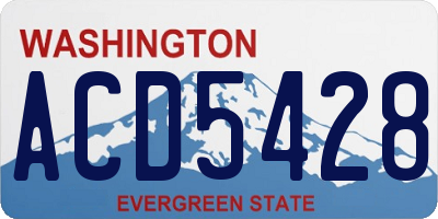 WA license plate ACD5428