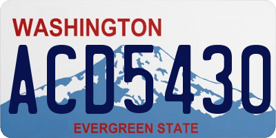 WA license plate ACD5430