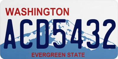 WA license plate ACD5432