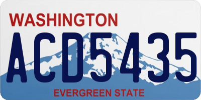 WA license plate ACD5435