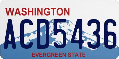 WA license plate ACD5436