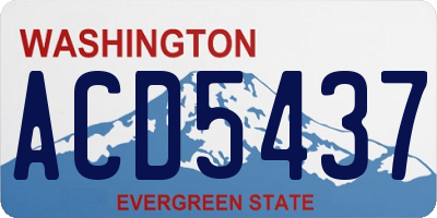 WA license plate ACD5437