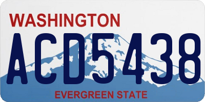 WA license plate ACD5438