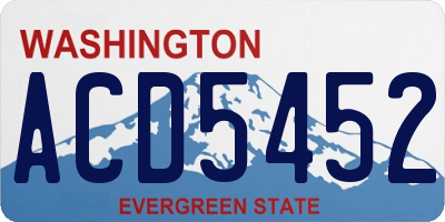 WA license plate ACD5452