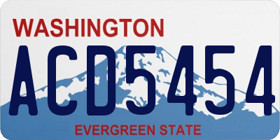WA license plate ACD5454