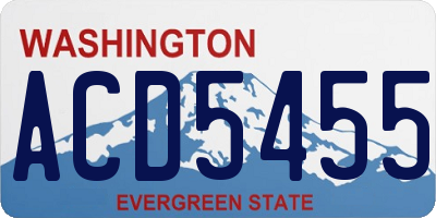 WA license plate ACD5455