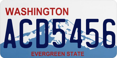 WA license plate ACD5456