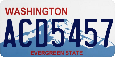 WA license plate ACD5457