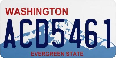 WA license plate ACD5461