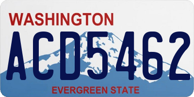 WA license plate ACD5462