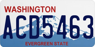 WA license plate ACD5463