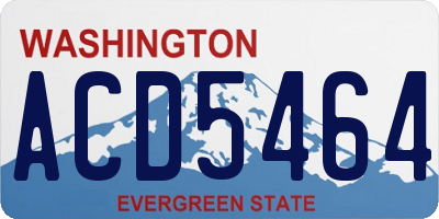 WA license plate ACD5464