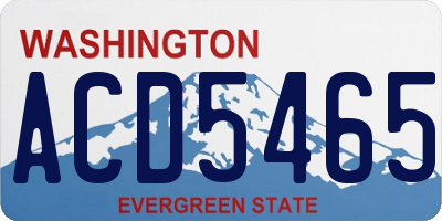 WA license plate ACD5465